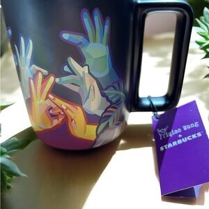 Gallaudet Artist Yiqiao Wang Starbucks Coffee Mug Hands and Fingers cup NWT